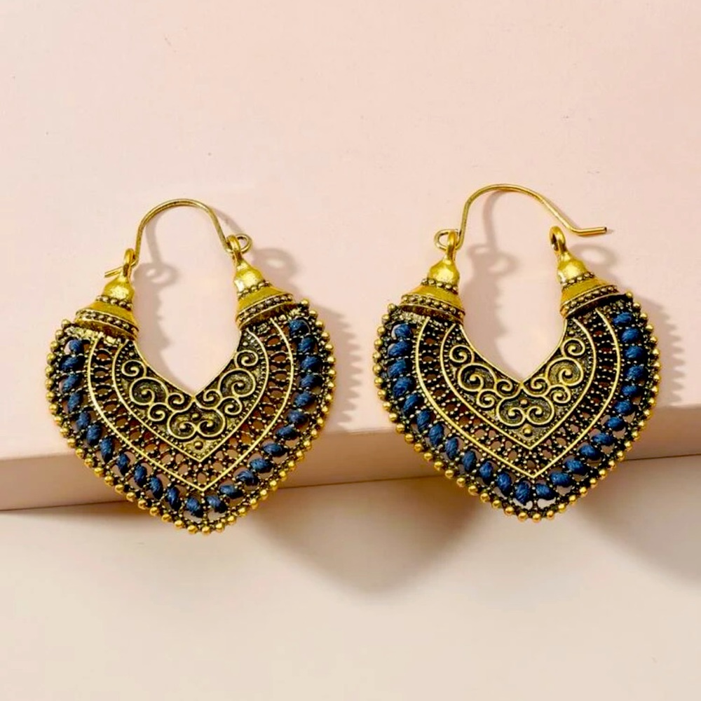 ◾️Boho Blue Braided Earrings